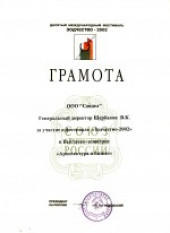 Грамота за участие в фестивале "Зодчество-2002"